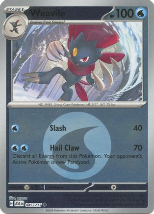 Weavile - (Energy Symbol Pattern) 045/217 - ME Ascended Heroes Reverse Holofoil