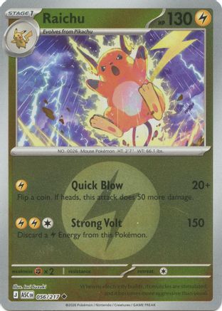 Raichu (Energy Symbol Pattern) 056/217 - ME Ascended Heroes Reverse Holofoil