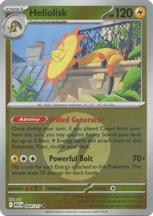 Heliolisk - 064/217 (Energy Symbol Pattern) - ME Ascended Heroes Reverse Holofoil