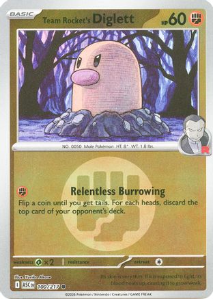 Team Rocket's Diglett (Energy Symbol Pattern) 100/217 - ME Ascended Heroes Reverse Holofoil