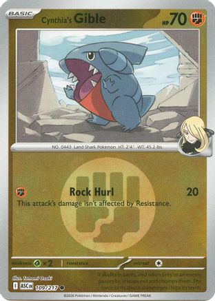 Cynthia's Gible (Energy Symbol Pattern) 109/217 - ME Ascended Heroes Reverse Holofoil