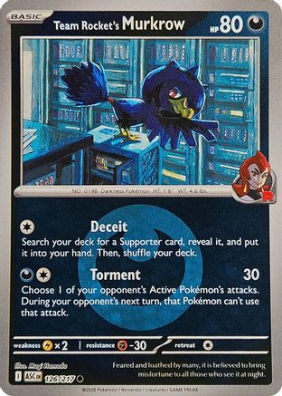 Team Rocket's Murkrow (Energy Symbol Pattern) 126/217 - ME Ascended Heroes Reverse Holofoil