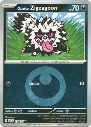 Galarian Zigzagoon (Energy Symbol Pattern) 130/217 - ME Ascended Heroes Reverse Holofoil