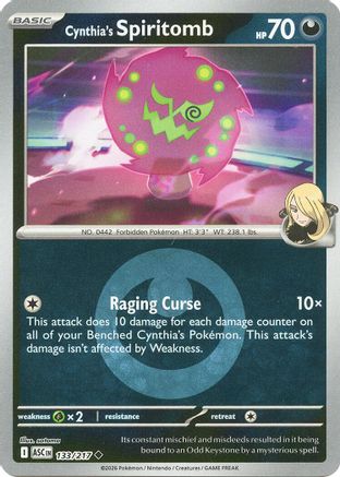 Cynthia's Spiritomb - 133/217 (Energy Symbol Pattern) 133 - ME Ascended Heroes Reverse Holofoil