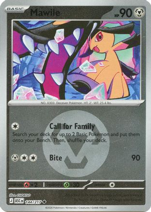 Mawile - 144/217 (Energy Symbol Pattern) 144 - ME Ascended Heroes Reverse Holofoil