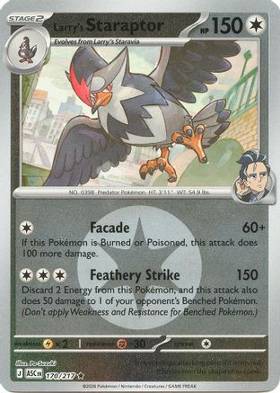 Larry's Staraptor - 170/217 (Energy Symbol Pattern) 170 - ME Ascended Heroes Reverse Holofoil