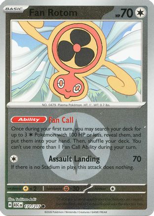 Fan Rotom - 171/217 (Energy Symbol Pattern) 171 - ME Ascended Heroes Reverse Holofoil