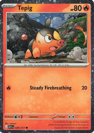 Tepig - 029/217 (Cosmos Holo) 29 - Miscellaneous Cards & Products Holofoil