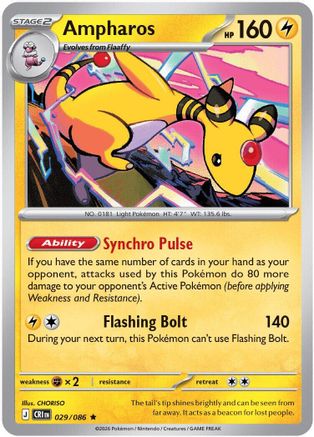 Ampharos - 029/086 - ME04 Chaos Rising Reverse Holofoil