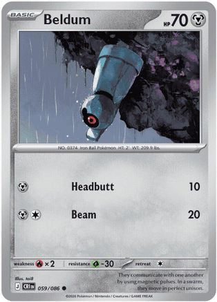 Beldum 059/086 - ME04 Chaos Rising Reverse Holofoil