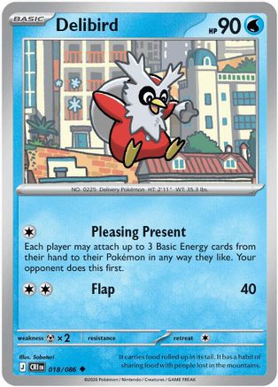Delibird 018/086 - ME04 Chaos Rising Reverse Holofoil
