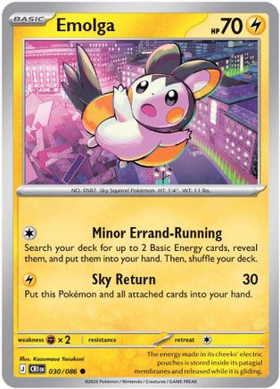 Emolga 030/086 - ME04 Chaos Rising Reverse Holofoil