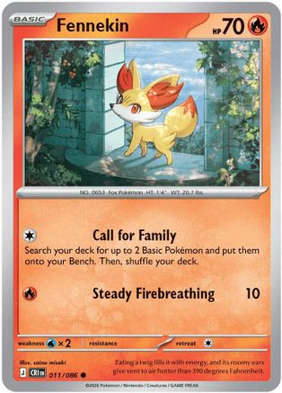 Fennekin 011/086 - ME04 Chaos Rising Reverse Holofoil