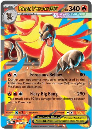 Mega Pyroar ex - 015/086 - ME04 Chaos Rising Holofoil