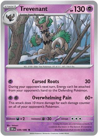 Trevenant 039/086 - ME04 Chaos Rising Reverse Holofoil