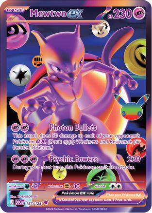 Mewtwo ex - 157/128 157 - ME 30th Celebration Holofoil