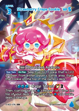 Strawberry Crepe Cookie (SSR) (BS3-076) - Age of Heroes and Kingdoms Foil