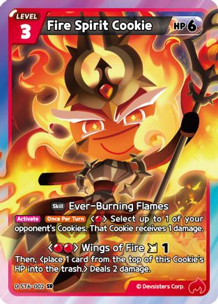 Fire Spirit Cookie (ST6-002) - Starter Deck Assortment 2 Legendary Cookie Foil