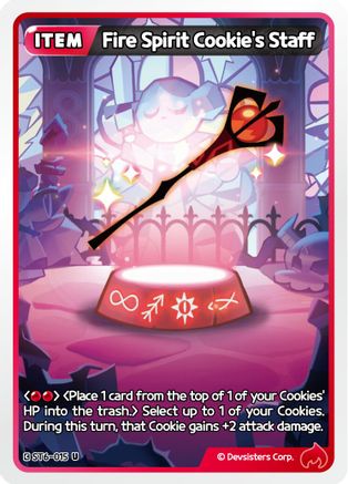 Fire Spirit Cookie's Staff (ST6-015) - Starter Deck Assortment 2 Legendary Cookie