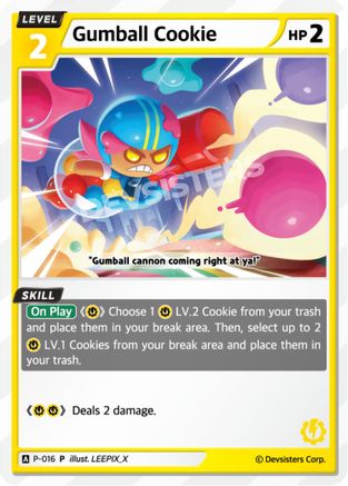 Gumball Cookie (P-016) - Promotion Cards