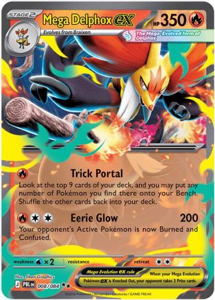 Mega Delphox ex 008/084 - ME05 Pitch Black Holofoil