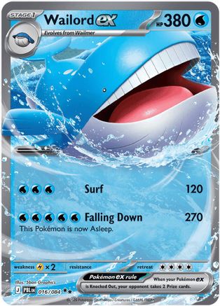 Wailord ex - 016/084 - ME05 Pitch Black Holofoil