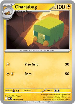 Charjabug 025/084 - ME05 Pitch Black Reverse Holofoil