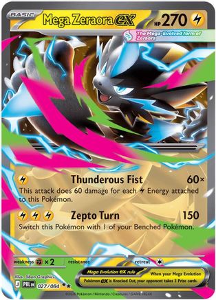 Mega Zeraora ex - 027/084 - ME05 Pitch Black Holofoil