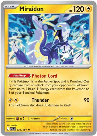 Miraidon 028/084 - ME05 Pitch Black Reverse Holofoil