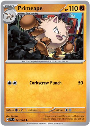 Primeape 043/084 - ME05 Pitch Black Reverse Holofoil