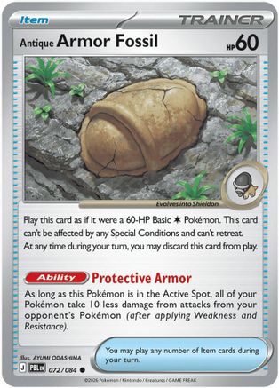 Antique Armor Fossil 072/084 - ME05 Pitch Black Reverse Holofoil