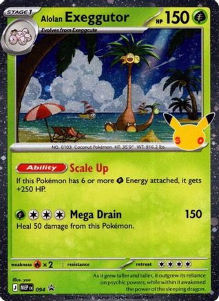 Alolan Exeggutor - 094 (30th Celebration) 94 - ME Mega Evolution Promo Holofoil