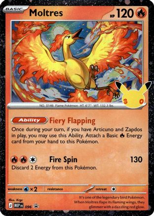 Moltres - 096 (30th Celebration) 96 - ME Mega Evolution Promo Holofoil