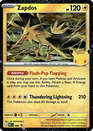 Zapdos - 098 (30th Celebration) 98 - ME Mega Evolution Promo Holofoil