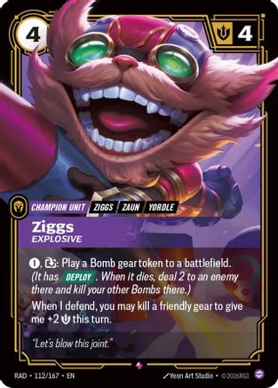 Ziggs, Explosive (112/167) - Radiance Foil