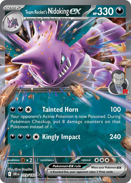 Team Rocket's Nidoking ex - 119/182 - SV10 Destined Rivals Holofoil
