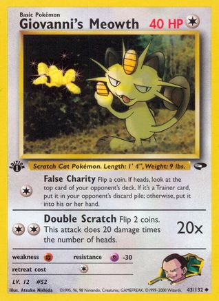 Giovanni's Meowth (43/132) [Gym Challenge Unlimited]