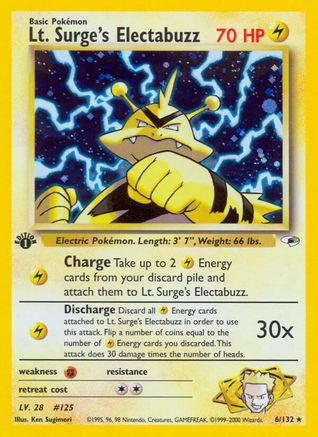 Lt. Surge's Electabuzz (6/132) [Gym Heroes Unlimited]