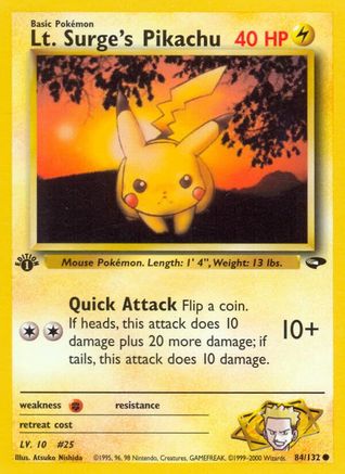 Lt. Surge's Pikachu (84/132) [Gym Challenge Unlimited]