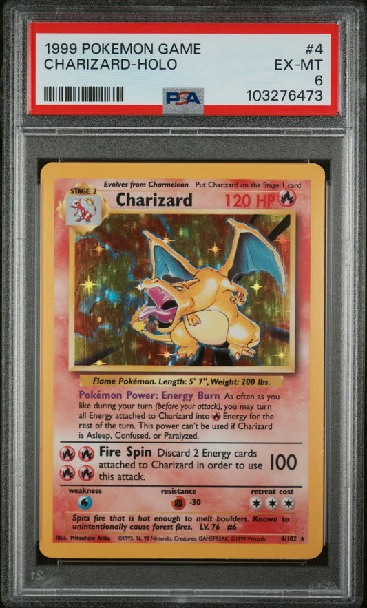 PSA 6 Base Set Unlimited Charizard 4/102