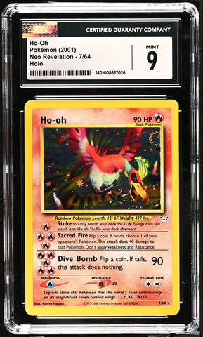 Ho-oh Double Holo Error - Neo Revelation 7/26 CGC 9