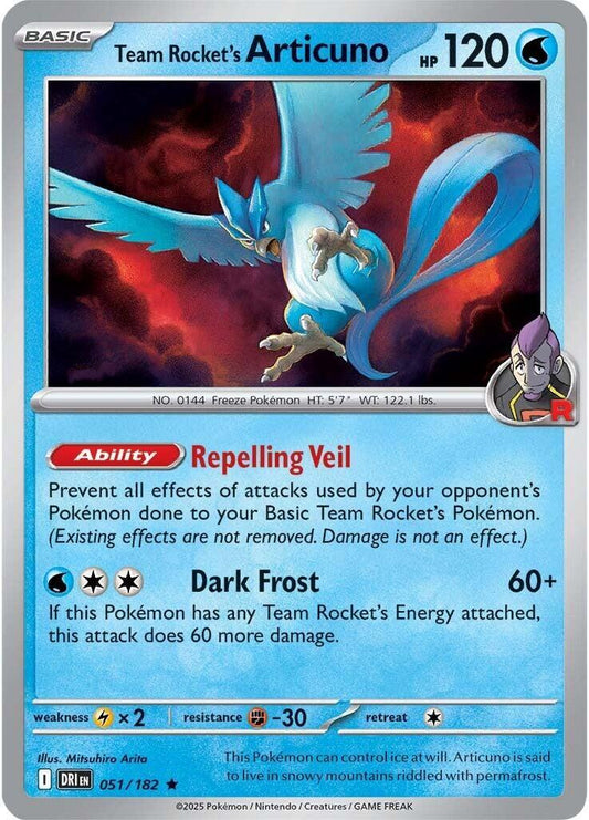 Team Rocket's Articuno 051/182 - SV10 Destined Rivals Holofoil