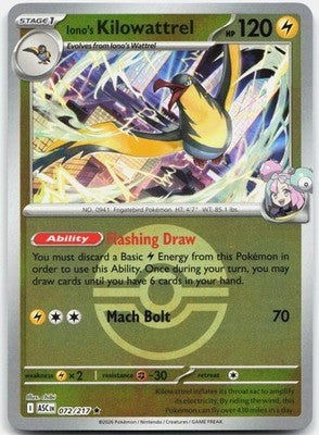 Iono's Kilowattrel (Poke Ball) 072/217 - ME Ascended Heroes Reverse Holofoil