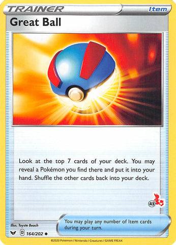 Great Ball (164/202) (Cinderace Stamp #43) [Battle Academy 2022]